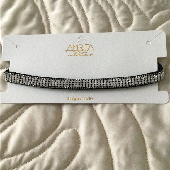 NWT Austrian crystal choker black silver tone - Picture 4 of 8